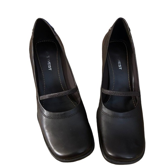 Nine West Women’s Brown Leather Avena Heels Size 7.5 - Picture 2 of 7